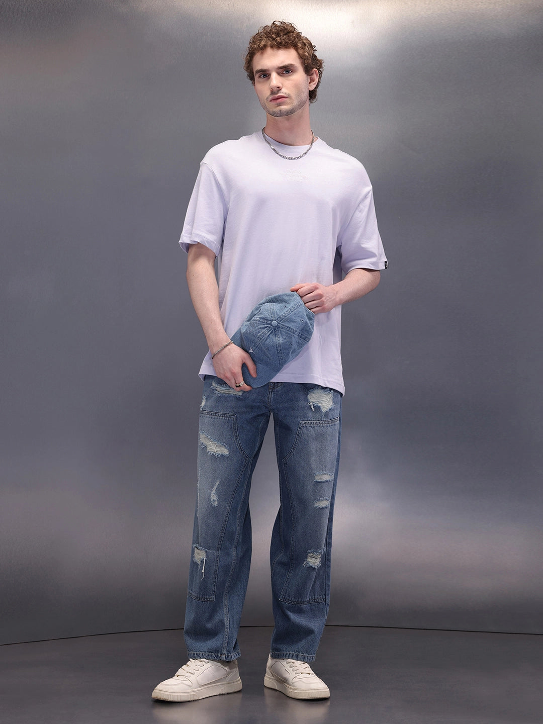 Heave Distress Loose Fit Jeans | Blue