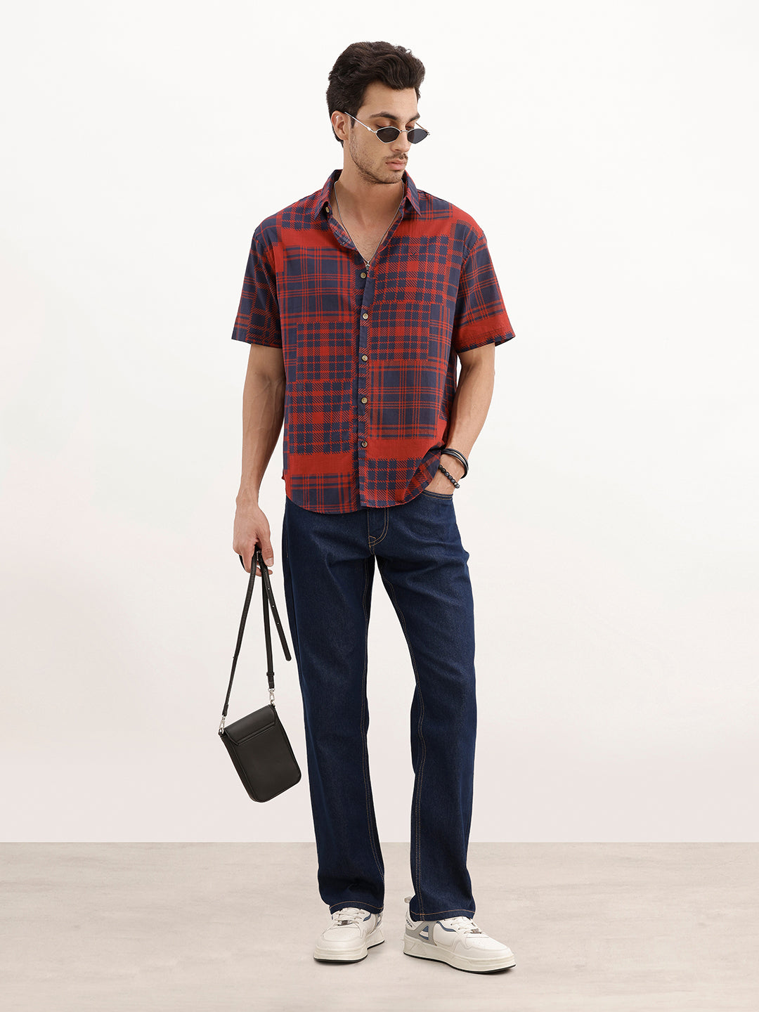 Patchwork Printed AOP Shirt | Red