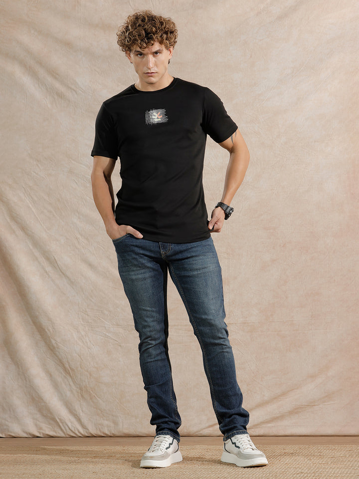 Casual Heavy Fade Slim Fit Jeans | Blue