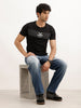 Slim Fit Placement Printed T-Shirt | Black