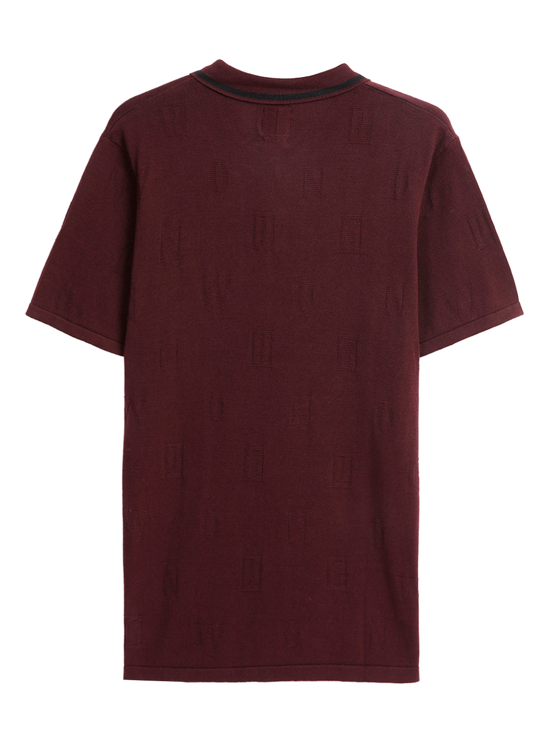 Solid Wine Casual T-Shirt