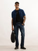 Faded Straight Fit Denim Jeans | Blue