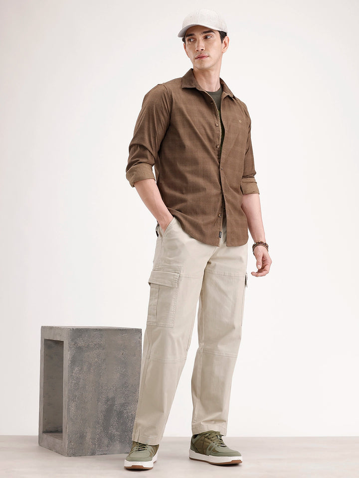 Relaxed Fit Cargo Trouser | Beige