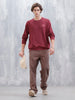 Men's Casual Comfort Fit Branded Sweatshirt | Maroon