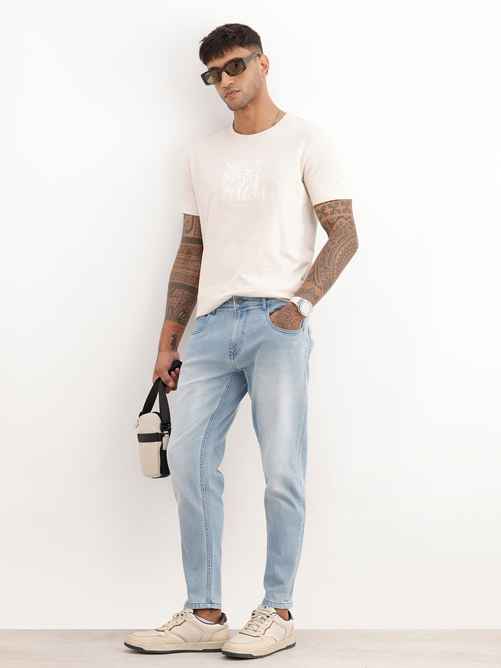 Washed Skinny Crop Denim Jeans | Light Blue