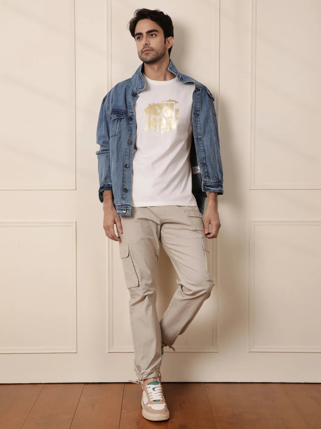 Solid Beige Parachute Pant