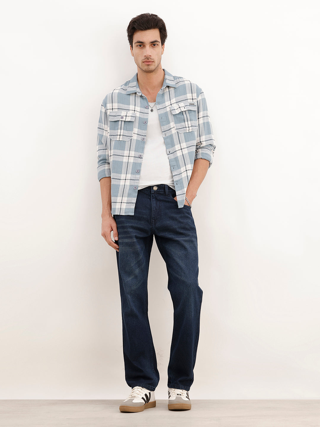 Faded Relaxed Fit Denim Jeans | Dark Blue