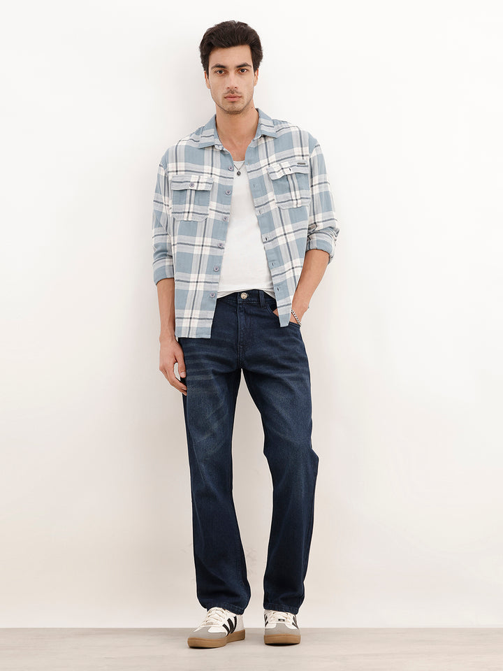 Faded Relaxed Fit Denim Jeans | Dark Blue