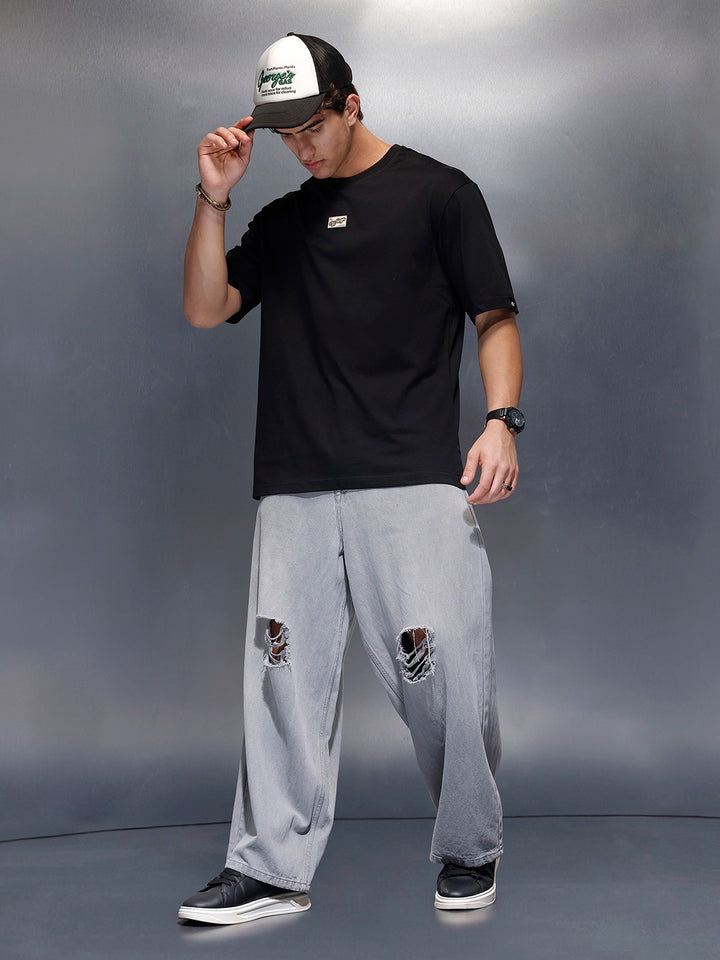Solid Regular Fit T-Shirt   |  Black