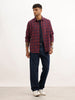 Classic Textured Checkered Shirt | Maroon | WSH02FSSL0071S