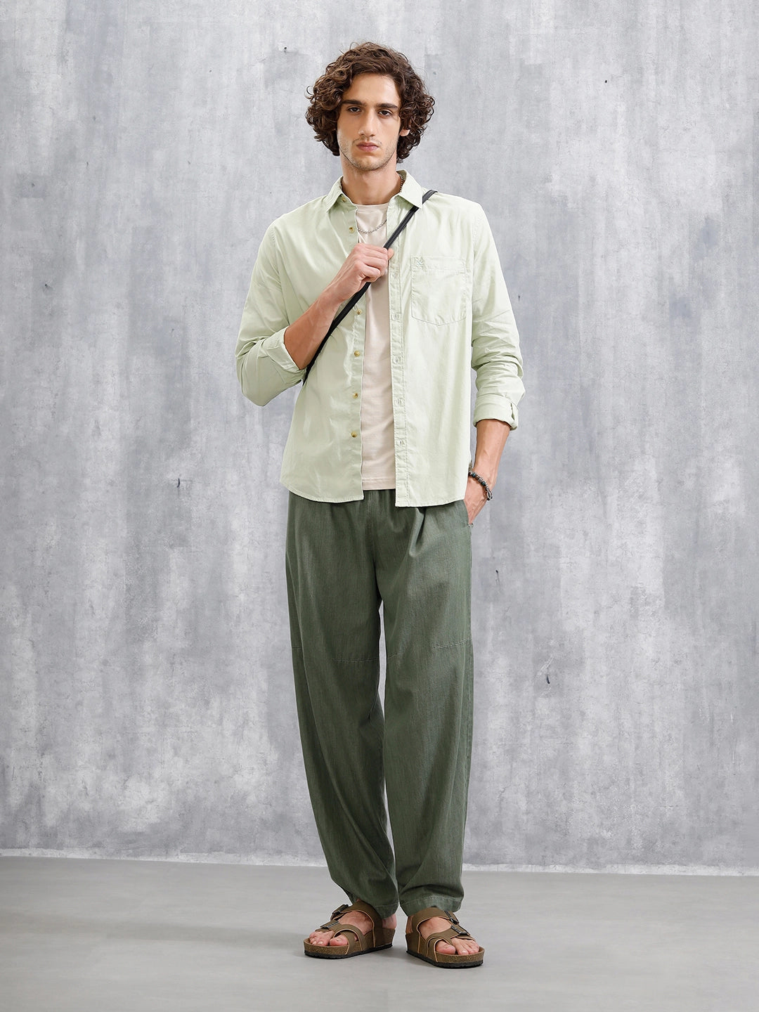 Solid Regular Fit Shirt | Light Green