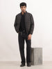 Solid Regular Fit Puffer Jacket | Black