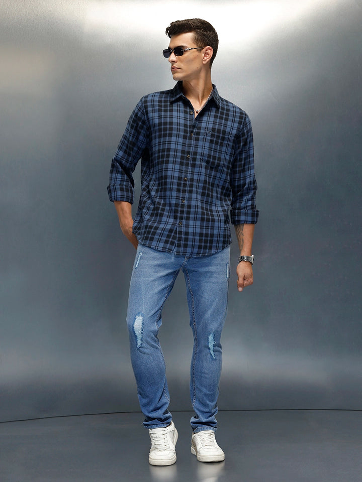 Men's casual slim fit jeans | Blue