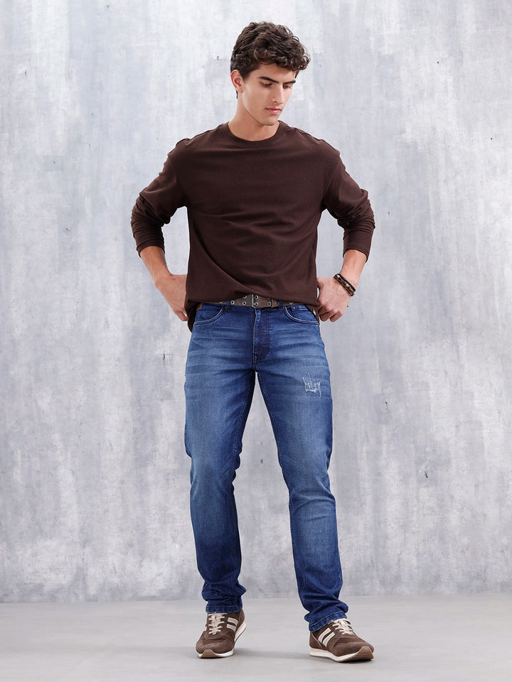 Men's Casual Straight Fit Jeans | Dark Stone
