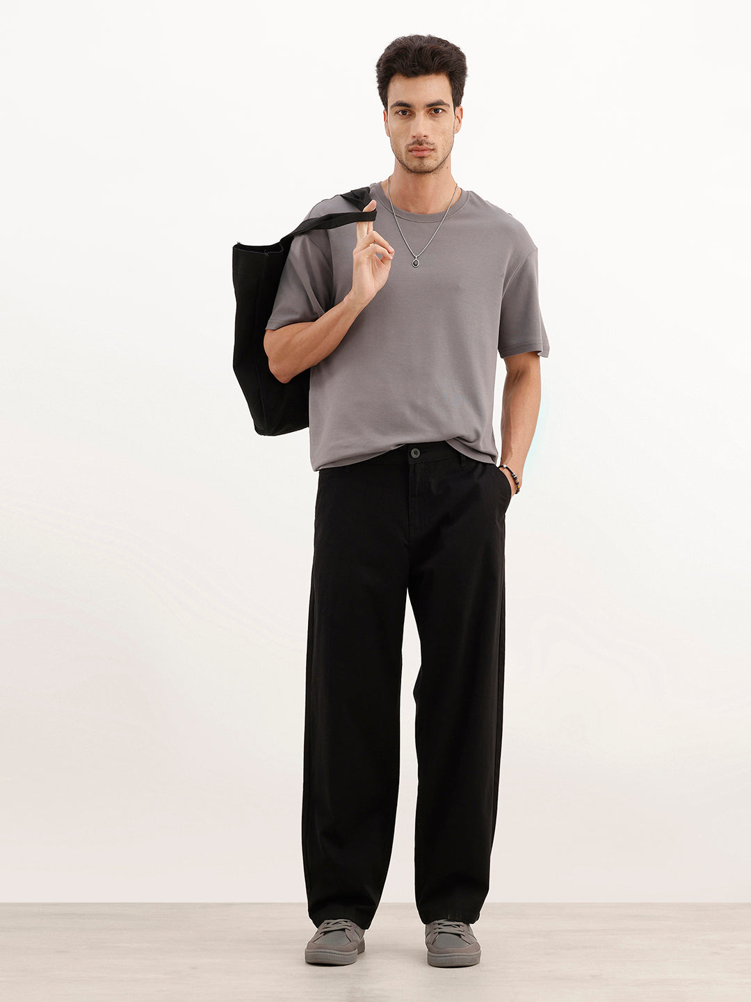 Solid Loose Fit Trouser | Black