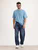 Loose Fit Cut & Sew Denim Jeans | Blue