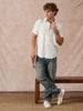 Solid Linen Blend Slim Fit Shirt | Ecru