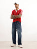 Slim Fit Contrast Collar Polo T-Shirt | Red