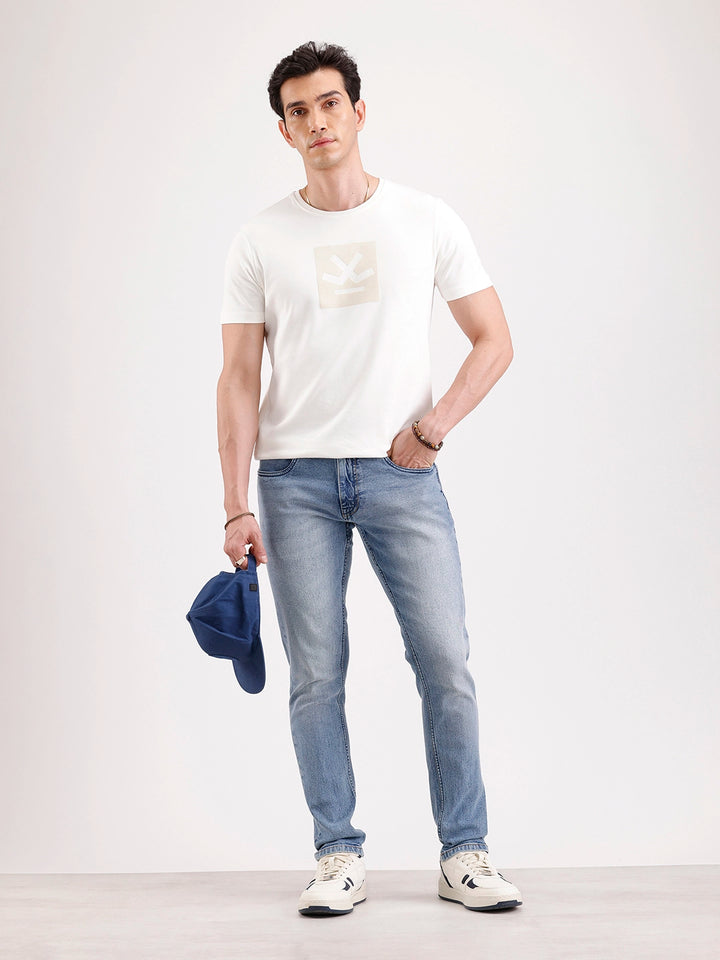 Faded Slim Fit Denim Jeans   |  Blue
