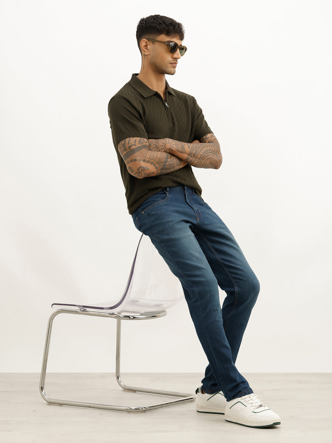 Washed Slim Fit Denim Jeans | Blue