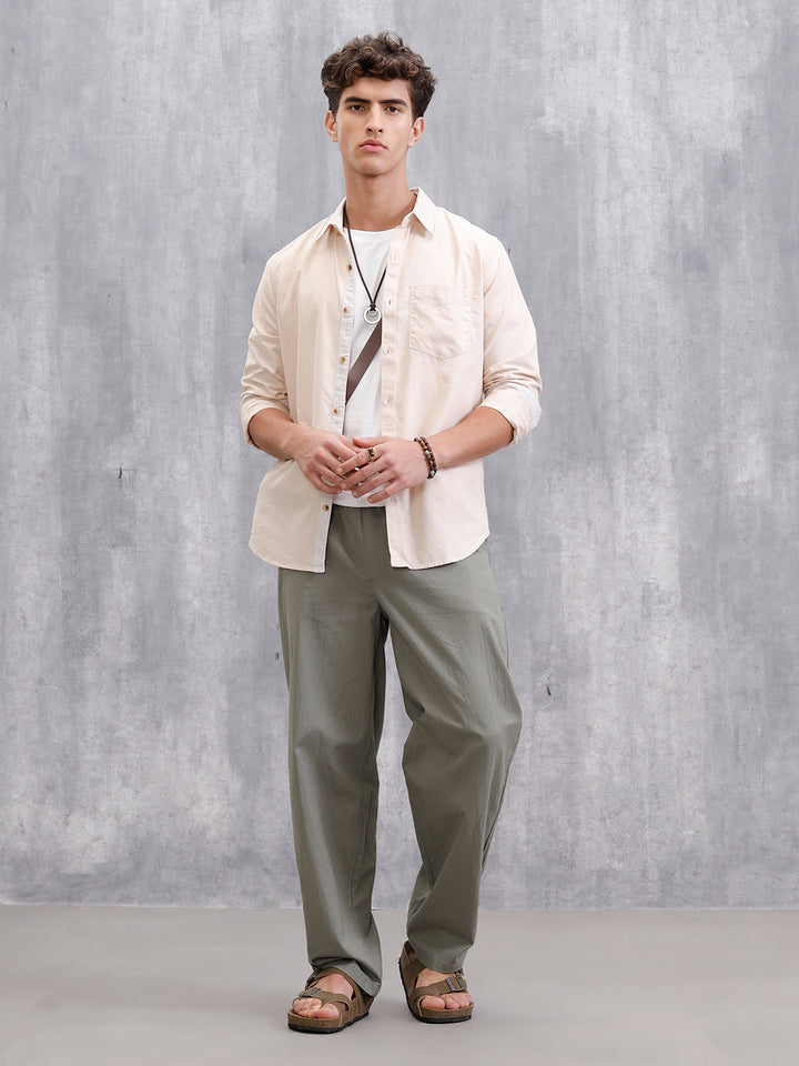 Premium Oxford Shirt In Slim Fit | Beige