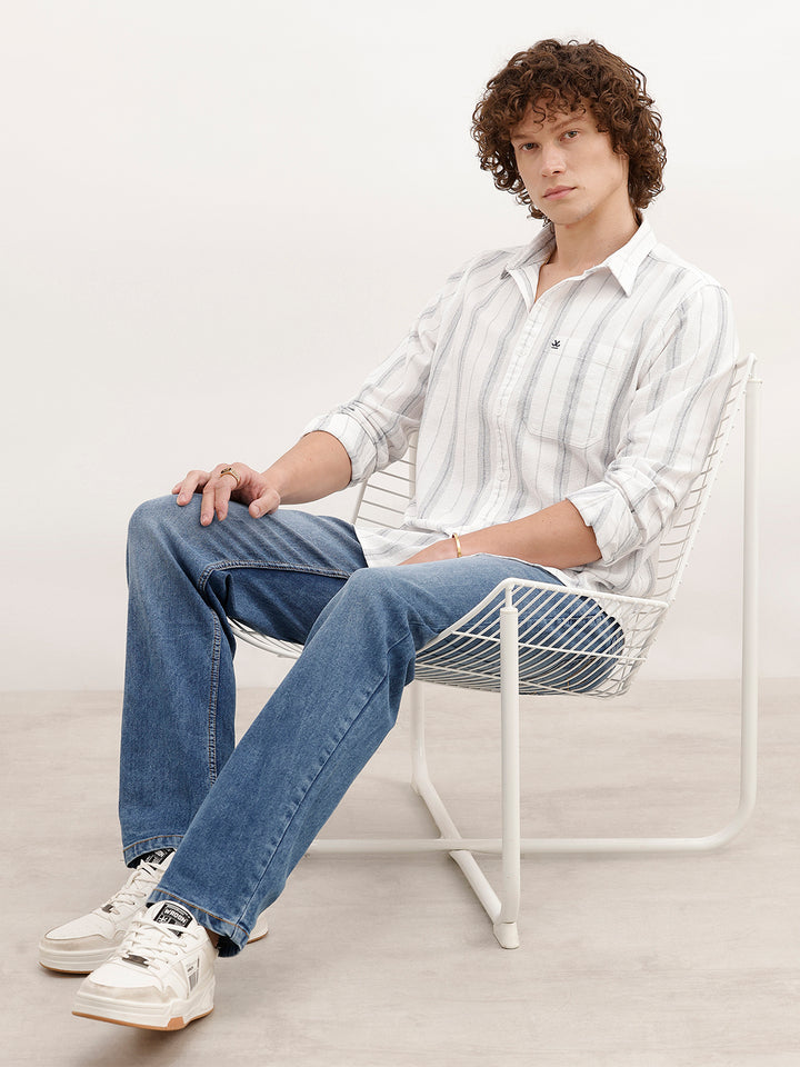 Slim Fit Striped Shirt | White