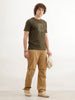 Slim Fit Puffer Printed T-Shirt  | Olive