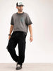 Solid Loose Fit Denim Cargo | Black