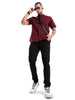 Classic Maroon Mandrin Collar Shirt