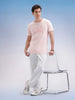 Slim Fit Textured T-Shirt  | Pink