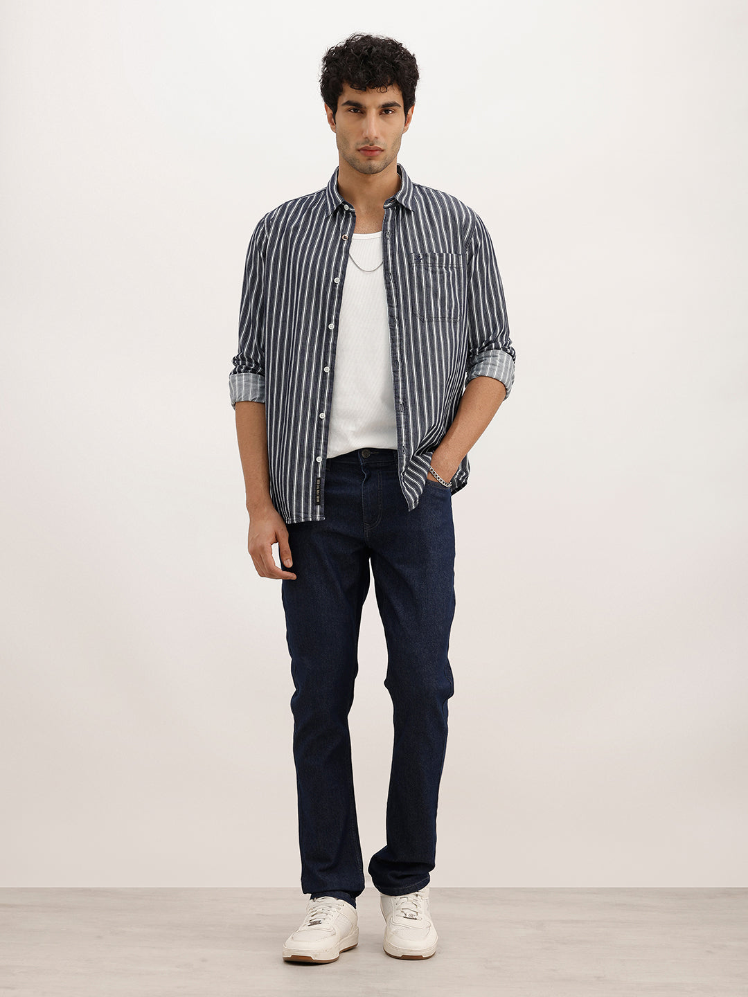 Solid Regular Fit Denim Jeans | Dark Blue