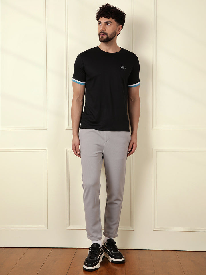 Premium Black Contrast Sleeve T-Shirt