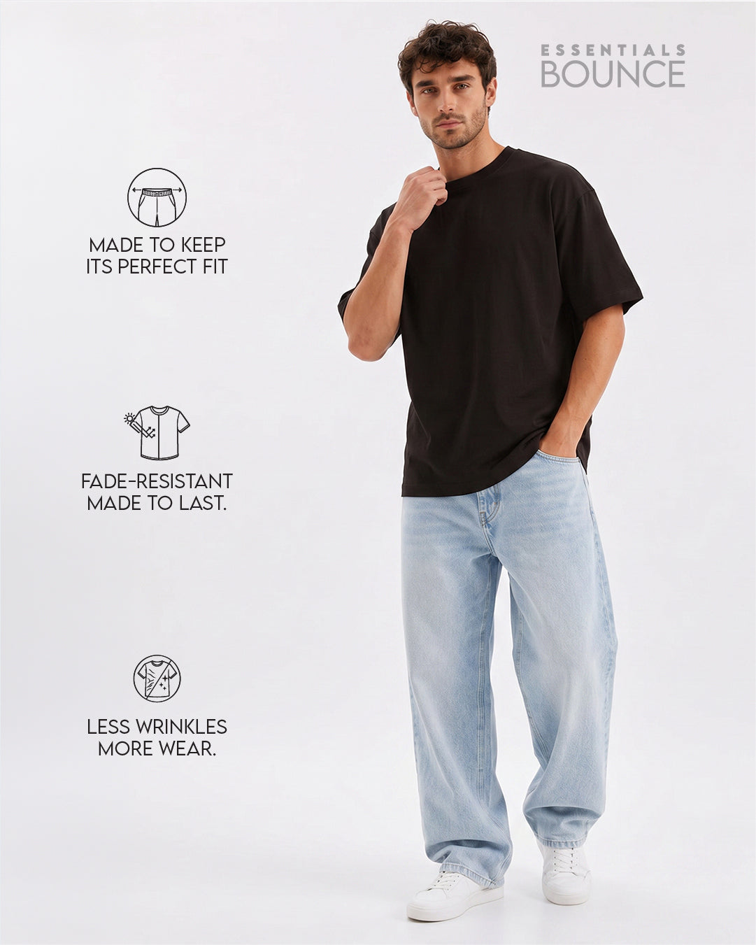 No Brainer Bounce Oversized T-Shirt | Essential | Black