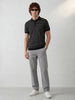 Slim Fit Striped Polo T-Shirt | Black