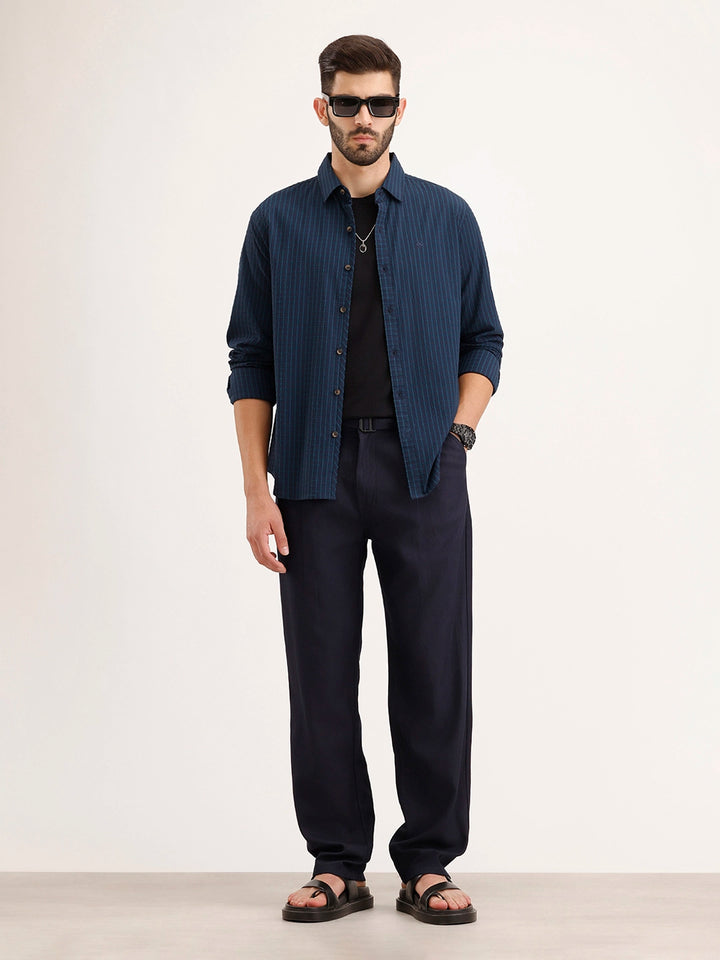 Slim Fit Textured Shirt | Blue