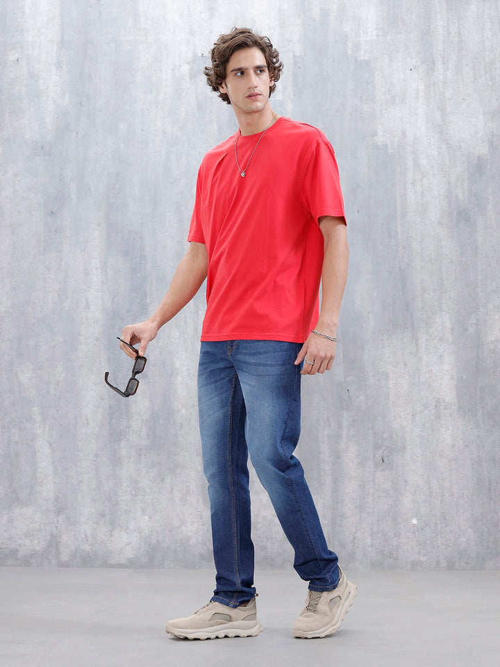 Men's Casual Oversized T-Shirt | Red