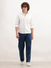 Solid Comfort Fit Textured Shirt | White
