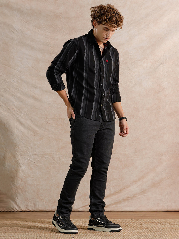 Casual Light Fade Slim Fit Jeans | Dark Grey