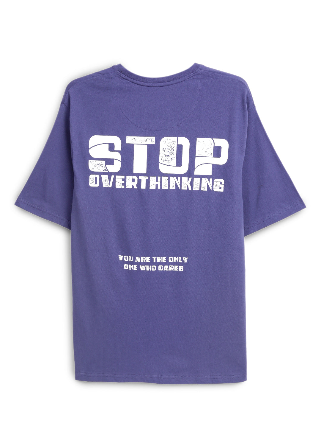 Stop Overthinking Purple Printed T-Shirt