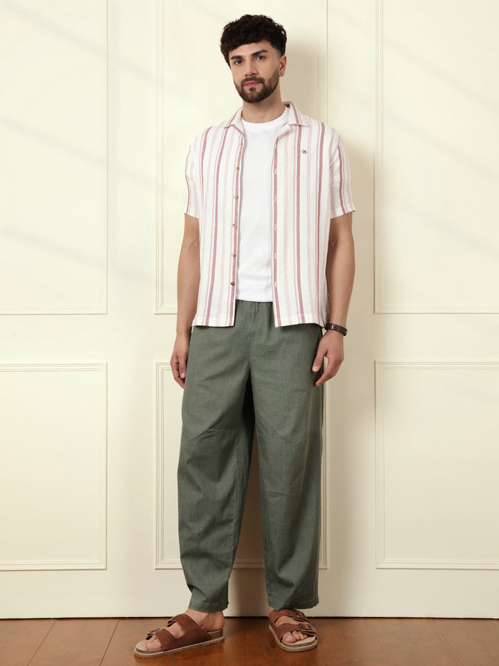 Casual Textured Short Sleeve Shirt | Pink