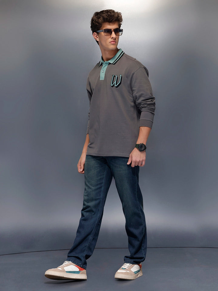 Classic Long Sleeve Polo T-Shirt   |  Grey