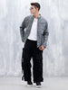 Men's Casual Slim Fit Biker Jacket | Grey