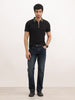Classic Slim Fit Tipping Collar Polo T-Shirt | Black
