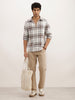 Slim Fit Checkered Full Sleeve Shirt | Green