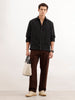 Comfort Fit Striped Textured Shirt  | Black