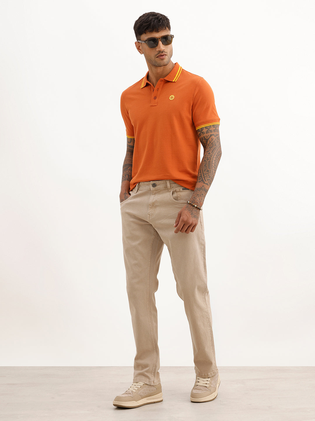 Classic Tipping Collar Polo T-Shirt | Rust | WWTS289F