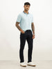 Classic Slim Fit Contrast Collar Polo T-Shirt | Light Blue