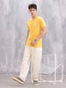 Solid Placement Printed T-Shirt | Yellow
