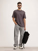 Oversized Fit Cut & Sew T-Shirt | Dark Grey