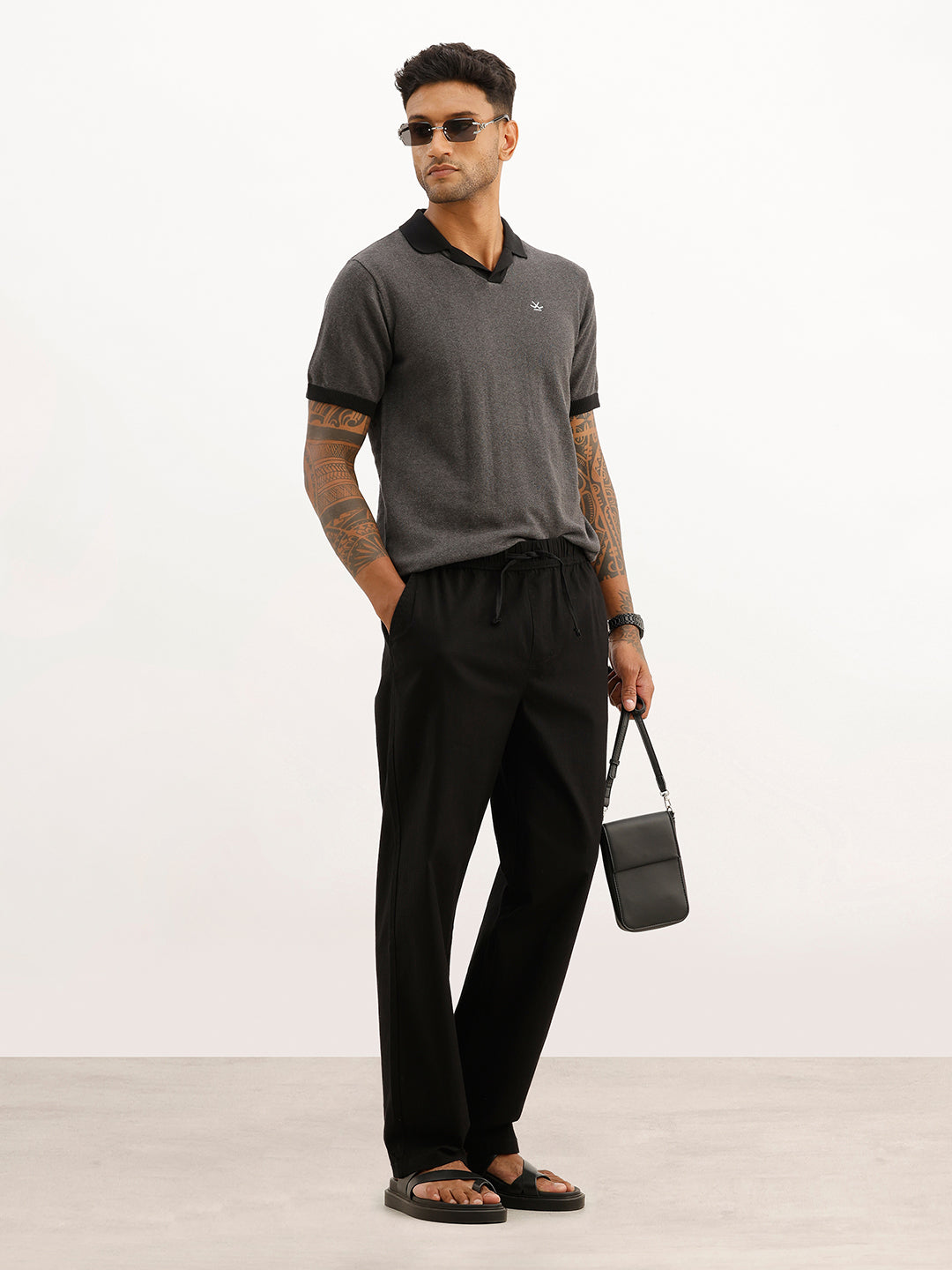 Solid Loose Fit Trouser | Black